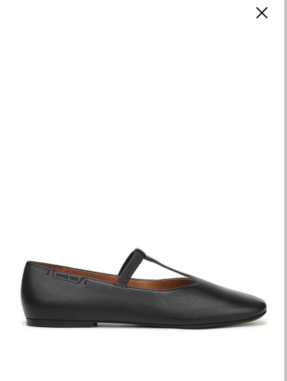 New Women's Franco Sarto Black Leather Size 9.5 T-strap Ballet Flats - Picture 3 of 9